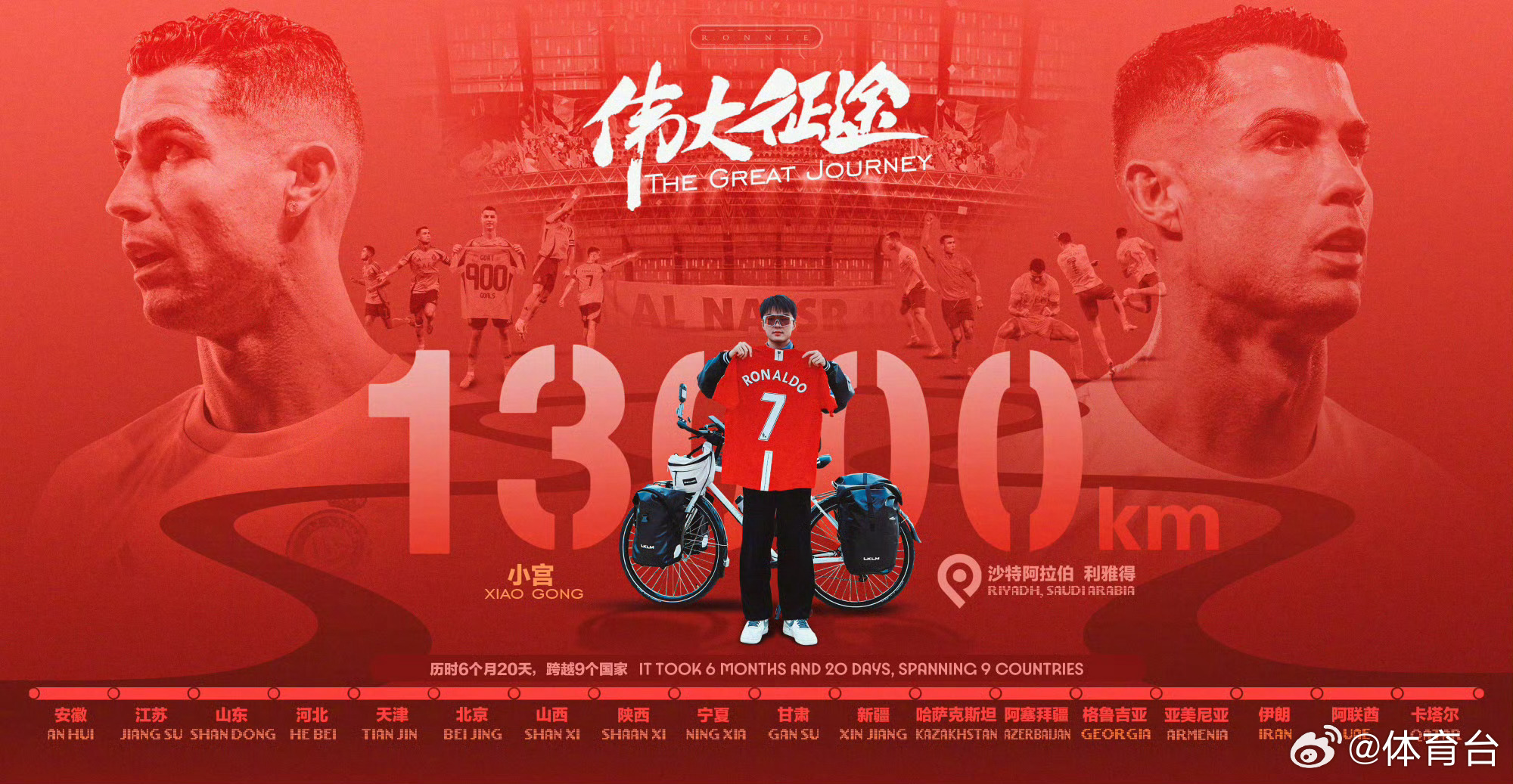 中国球迷骑行半年见证梦想，科技之旅遇见C罗